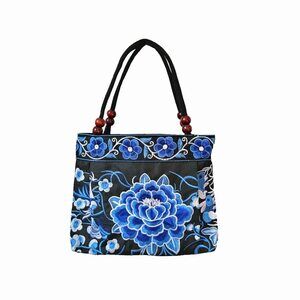 5277 Embroidered Handbags Flower Embroidery Ethnic Shoulder Bags Hmong Tote